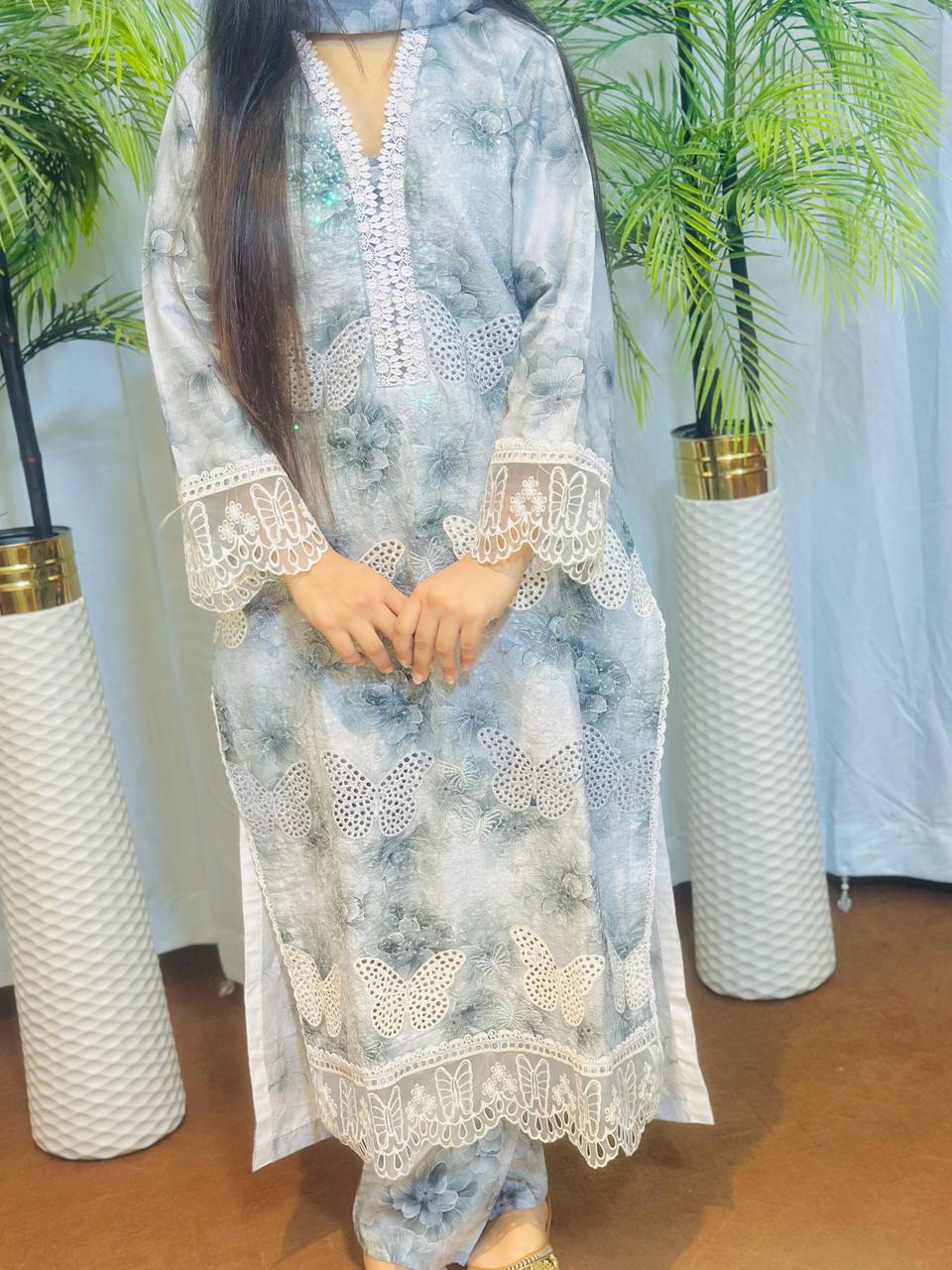 Floral Elegance – Premium Lawn 3 piece Ready to Wear Suit